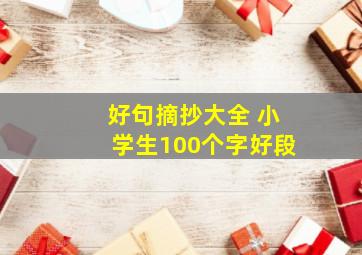 好句摘抄大全 小学生100个字好段